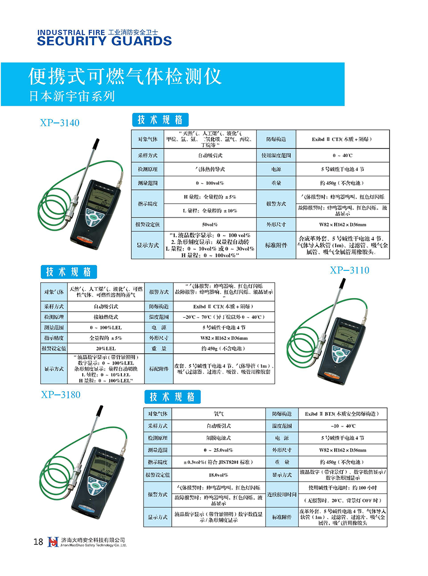 便携式可燃气体检测仪XP-3110